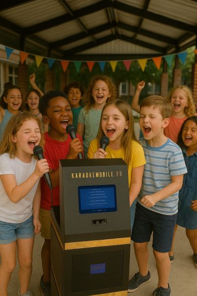 Location de borne de karaoké pour une fête d'école de fin d'année 